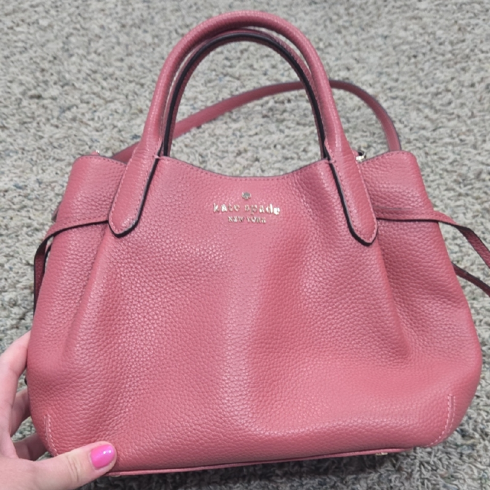 kate spade Pebbled Leather Dumpling  Satchel in Pomegranate